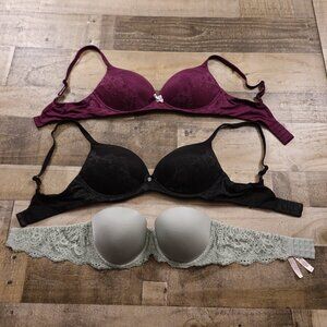 Victoria’s Secret Bra Bundle (Size 36C) No-wire and Multi-Way Strapless lot of 3